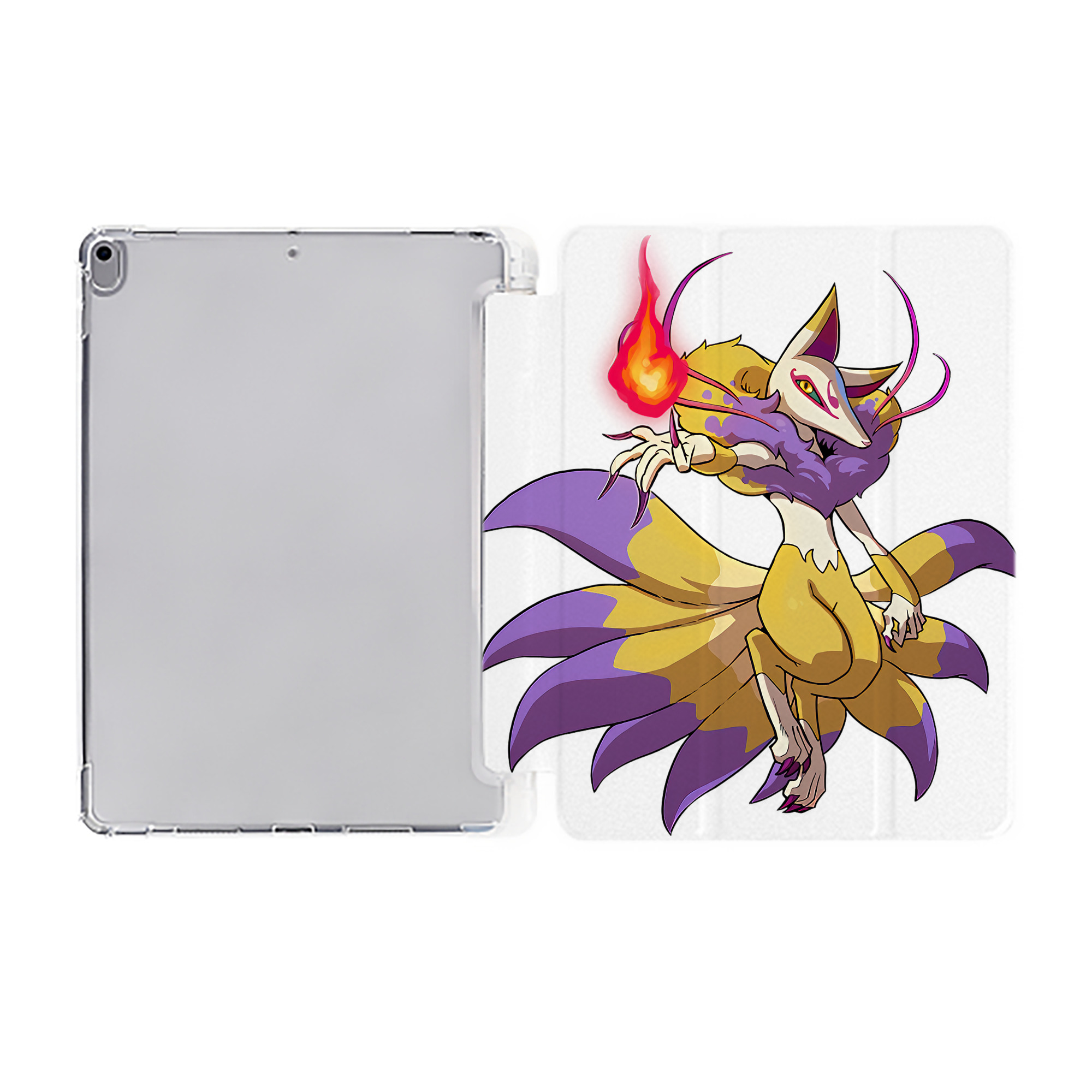 （画像用） 妖怪ウォッチ Yo-kai Watch IPad ケース ペン収納付き 三つ折りスタンド PUレザー×シリコン 対応機種9.5/10.5/10.9インチ